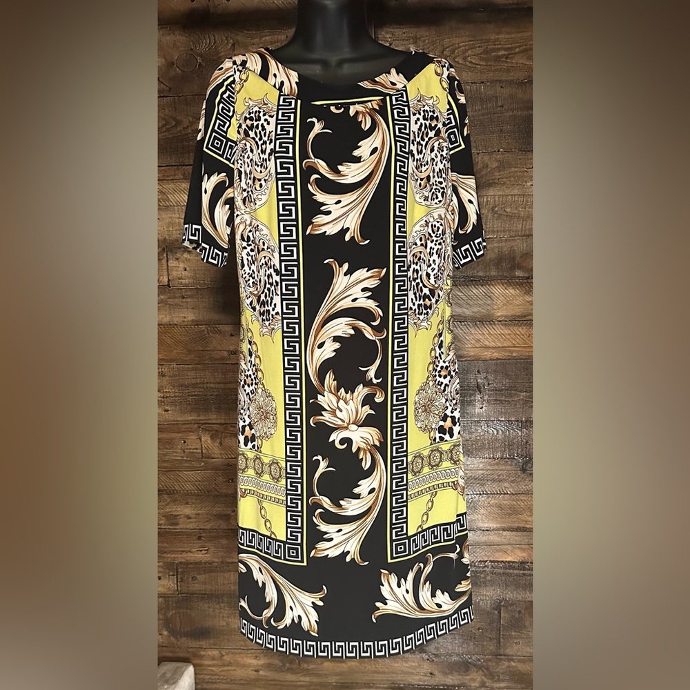 Etcetera Black and Yellow Baroque Dress - Picture 2 of 6